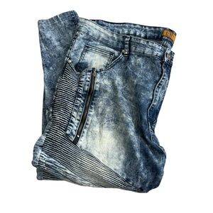 1738 DYNASTY Jeans Men’s Size 46 Distressed Acid Bleach Splatter Baggie Pants